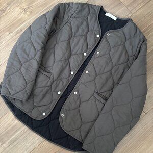 Olive Green Quilted Jacket from Korea